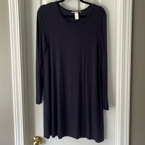 H&M Basics Long Sleeve Dress Navy Blue - Picture 1 of 2